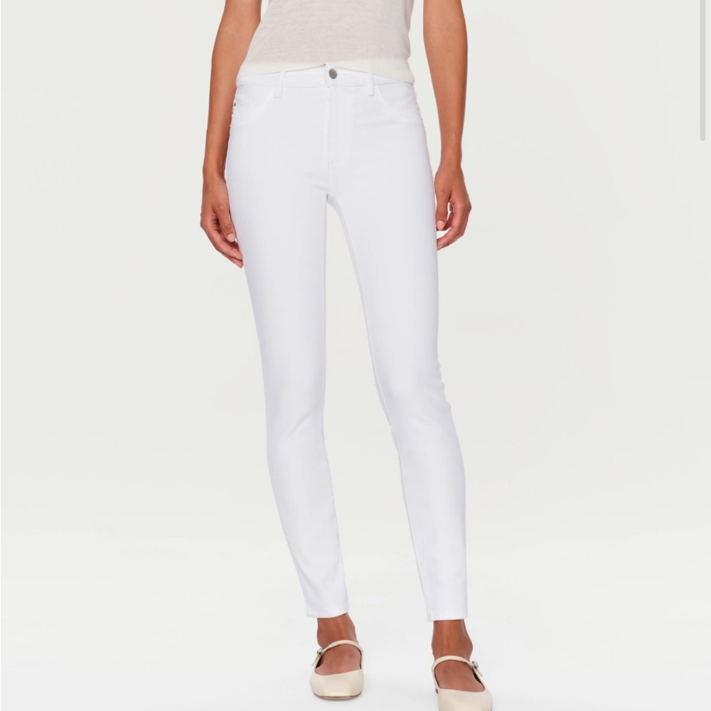 DL1961 White Skinny Jeans High-Rise Stretch